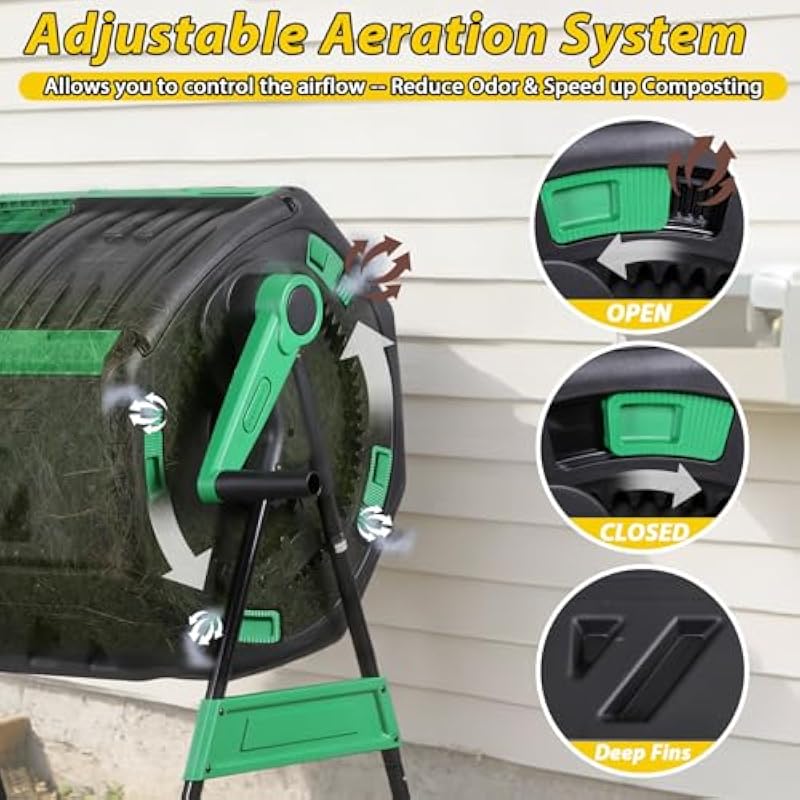53-Gallon Two-Section Rotating - огляд і ціна Compost Bin